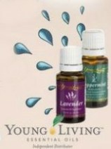 Two bottles of essential oils with the words young living.